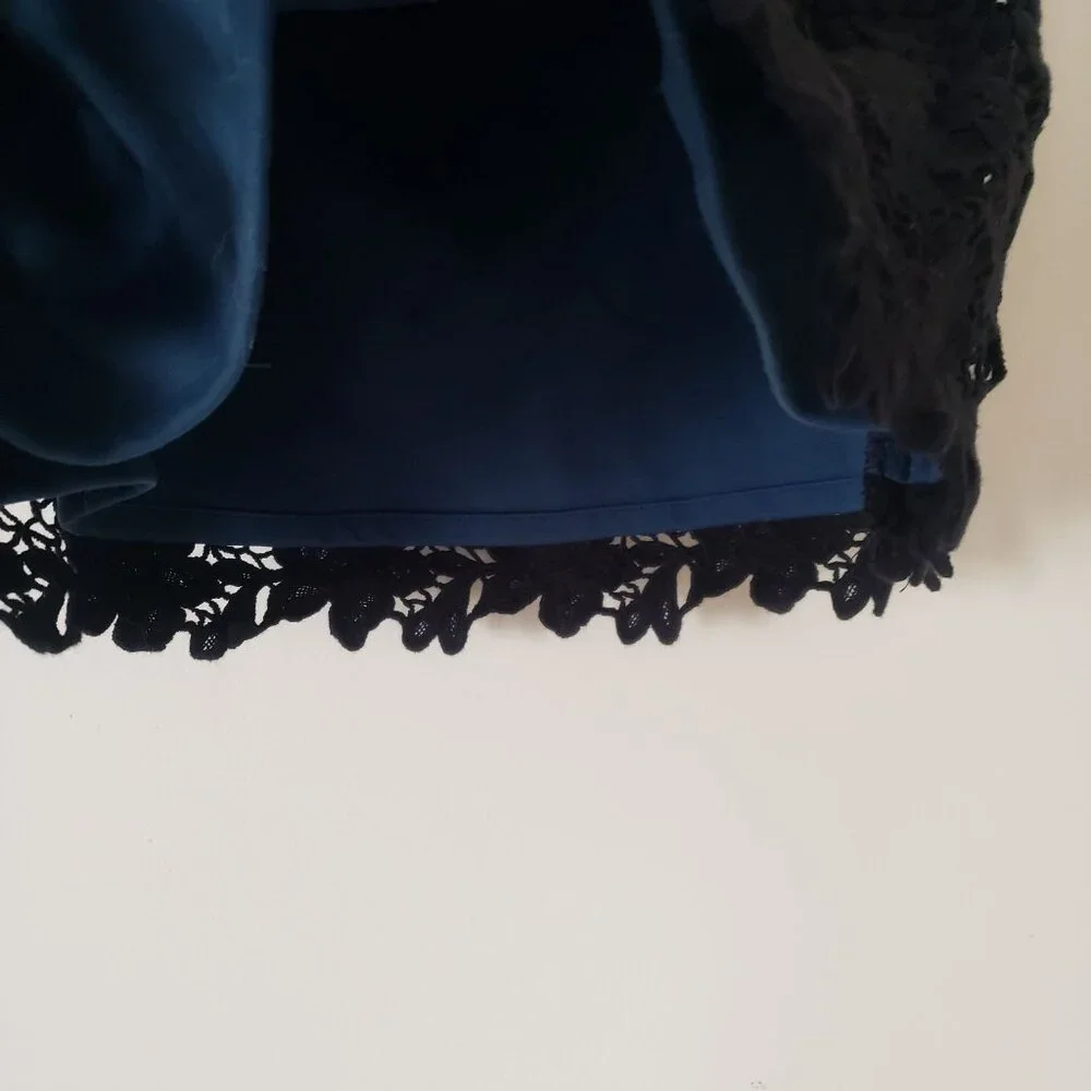 Ann Taylor‎ LOFT Womens Black Lace Straight Skirt Size 2 Office Career Crochet